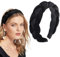 Haarband Geflochten,Samt Geflochtenes Stirnband,Haarreifen Damen Breit,Vintage Gepolsterte Haarreifen für Frauen für Damen und Mädchen (schwarz)