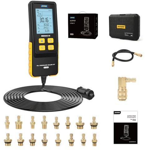 AUTOOL PT620 Öldruckprüfer, Digitale Öldrucktester Set Auto Öldruckprüfgerät Werkzeug Kfz Intelligentes Motor Öldruckprüfgerät Werkzeugset 0-426.6 PSI Öldruckmessgerät Kit
