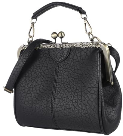 Holibanna Retro Women Messenger Bag Pu Leather Shoulder Bag Casual Handbag for Ladies Black Fashionable Single Shoulder