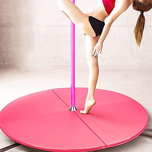 KKMNDE Pole Dance Matte, 160 cm Durchmesser, rund, faltbar, stoßdämpfend, Pole Dance Crash-Matte, Fitness, Gymnastik, Yoga, Stripper, Anfänger, Sicherheitsschutzmatte