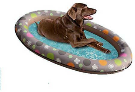 fanelod Galleggiante per Piscina per Cani, Zattera Morbida e Sicura per Cani di Grossa Taglia, Dimensioni 135*90*15 cm