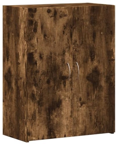 vidaXL Aktenschrank, Büroschrank mit Stauraum 2 Türen, Lagerschrank für Büro, Schrank Büromöbel Aufbewahrungsschrank, Räuchereiche Holzwerkstoff
