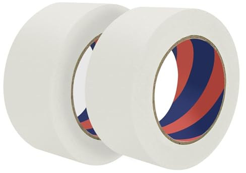 Duccinp Weiß Kreppband 50mm x 50m, 2 Rolle Maler Malerkrepp, Abklebeband Maler Leicht zu Entfernen, Keine Rückstände, Malerband Eignet Starke Haftung, Malerkrepp für Malerarbeiten und Dekoration