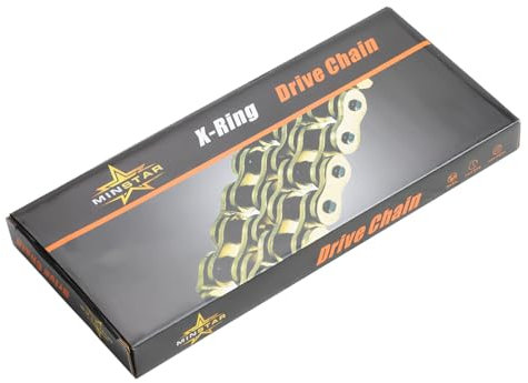 420 Chain X-Ring with Connecting Master Link, Gold(102 106 110 120 124 130 132) Links (120 Link)