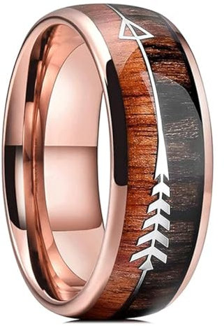 Ring Ringe Damen Bijouterie Herren 8 Farben Luxus Herren 8Mm Ehering Koa Holz Meteoriteneinlage Pfeilring Punk Männer Ehering Schmuck 12 Style14