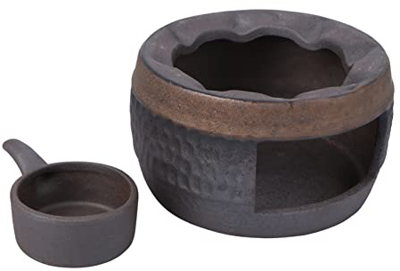 Riscaldatore Ceramico per Teiera Nero, Stile Retro, 1 Pezzo