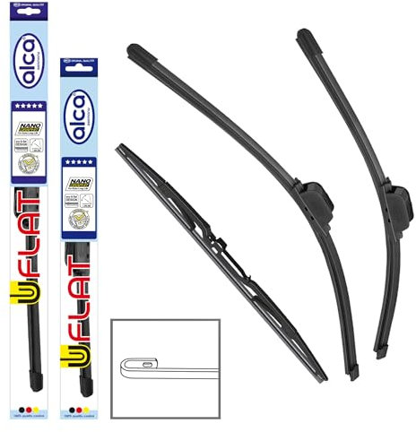 alca® Scheibenwischer Set mit Heckscheibenwischer passend für KIA PICANTO (05.2004-01.2011) U-FLAT Flachbalkenwischer Front- und Heckwischer