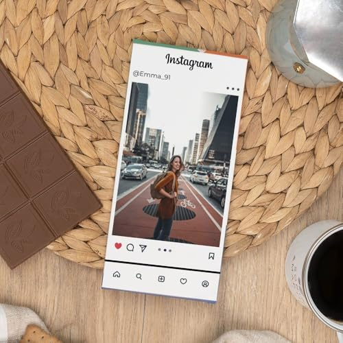Wanapix | Tablette de Chocolat Personnalisée | Tablette Personnalisée | 80gr | Chocolat au Lait | Insta