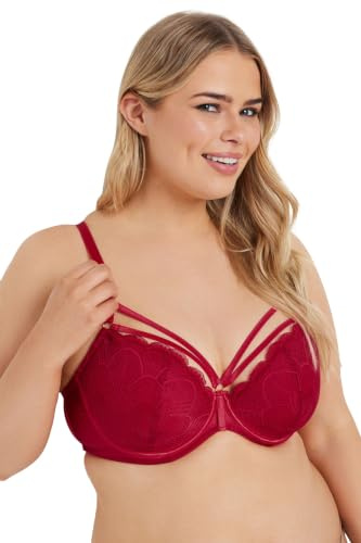 Yours Curve Lace Underwi Bra - Women's - Plus Size Curve Red