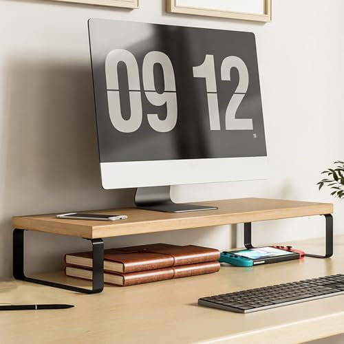 Onxyrbyte Elevador Monitor,Elevador De Monitor,Elevador Pantalla Ordenador,Elevador Monitor De Madera,Soporte Elevador Monitor Mesa,Soporte Elevador Monitor Madera ErgonóMico,para Monitores