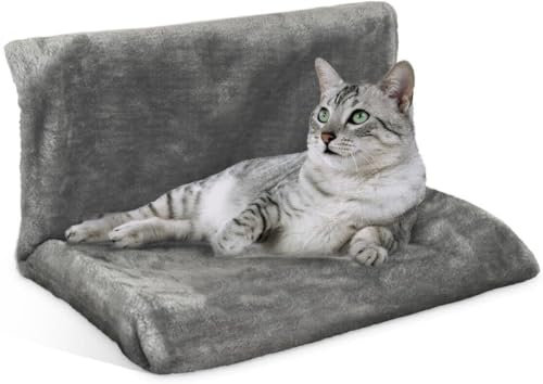 Cama de radiador para gatos y cachorros, hamaca de forro polar cálido para gatos y perros, cama de felpa suave con marco de metal desmontable fuerte, lavable a máquina, diseño de ahorro de espacio,