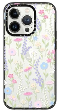 CASETiFY Compact Schutzhülle für iPhone 14 Pro [2 x Falltest in Militärqualität/1,2 m Fallschutz] - pink Pastel Cute floral - Schwarz