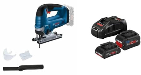 Bosch Professional 18V System Seghetto alternativo a batteria GST 18V-125 B + System Set di Batterie