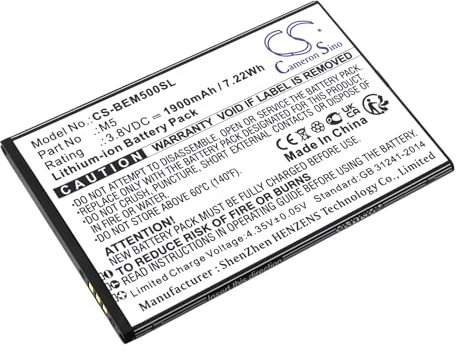 TCTK Akku 1900mAh Kompatibel mit [Bea-fon] M5, M5 Premium, M5EU001B Ersetzt