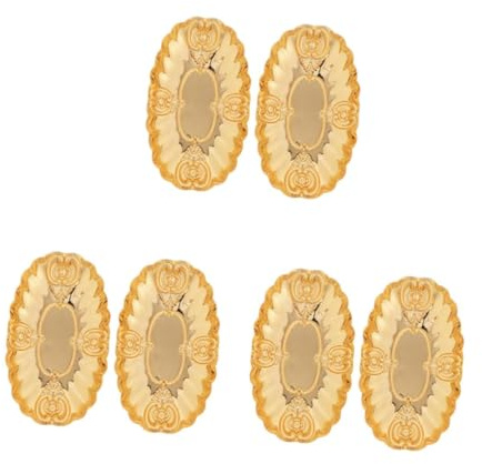 ABOOFAN 6 pcs Vintage Carved Iron Jewelry Tray Antique Trinket Dish Organizer for Rings Necklaces Bracelets Decorative Multipurpose Holder for Makeup Candles