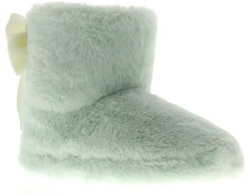 Wynsors Charlotte Girls Full Slippers Green 11 Child UK