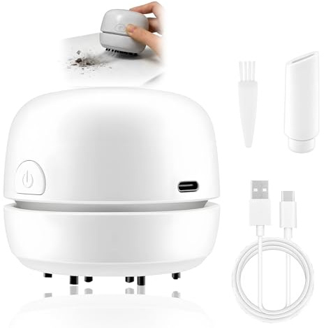 Mini USB Rechargeable Table Vacuum Cleaner 360° Rotatable Dust Sweeper | High Suction Power, 360° Rotatable Cleaning, Auto Power-Off Function, Cordless & Portable, For Home, Office & Keyboard