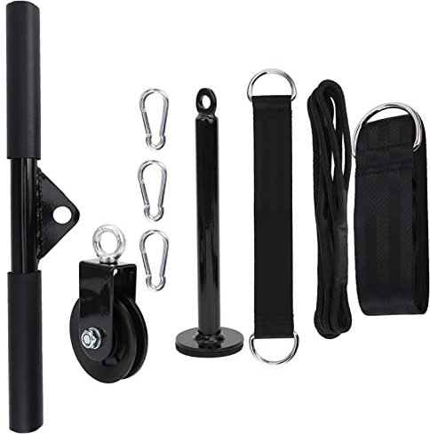 Zonizforceal 9Pcs DIY Fitness Equipment Set, Pulldown Pulley with Loading Pin, Triceps Training Cable System with 90 Inch Nylon Rope, Silent Steel Pulley for Home Gym Power Rack or Beam
