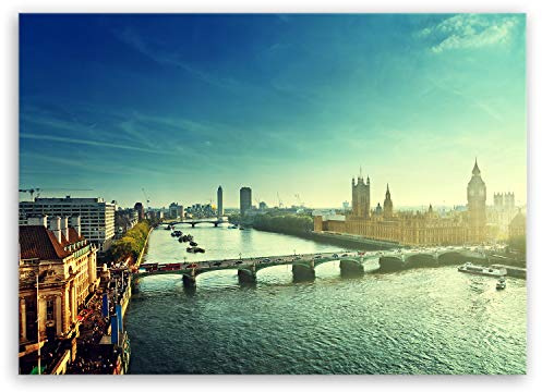 ge Bildet Bild auf Leinwand | Westminster in London - UK - Stadtbild Städtebild I in 40x30 cm als Wandbild | Wand-deko Dekoration Wohnung modern Bilder | 2211