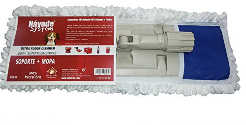 Nayade System Ultra Floor Cleaner Mopa Microfibra Especial Hogares con Mascotas. Pack Base + Mopa 45 cm