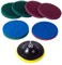 Kichwit Drill Powered Brush Tile Scrubber Scouring Pads Cleaning Kit, 2 Different Stiffness, Disc Pad Holder With 6 Scrubbing Pads, Cleans Large Flat Areas Perfectly 5-Inch