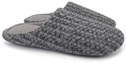 ofoot Da donna Memory Foam Pantofole da interno Scarpe da camera da donna Cashmere Knit Warm Fleece Fodera suola in gomma antiscivolo