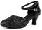 Damen Tanzschuhe Pumps Latin Schuhe Gesellschaftstanz Schuhe hochhackig Pailletten Sexy Samt Schwarz Asiatisch 37/ EU 37