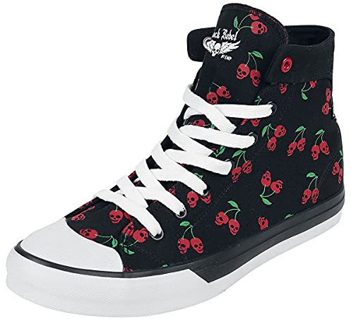 Rock Rebel by EMP Damen Schwarze Sneaker mit Kirschen-Print EU40