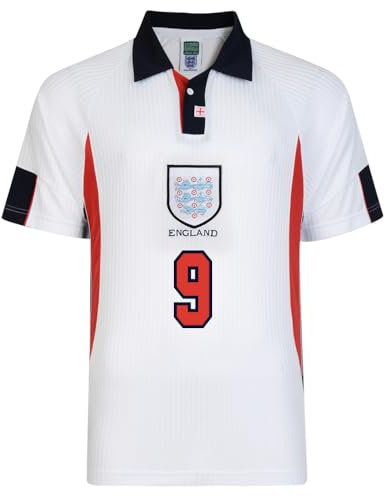 England 1998 World Cup Finals No 9 Shearer Shirt White X-Large Polyester