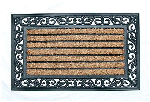 Coco&Coir Door Mat | Heavy Duty | Thick Coir | Natural | Non-Slip Backing Tuffscrape Outdoor Door Mat 45 x 75 cm (The peasant)