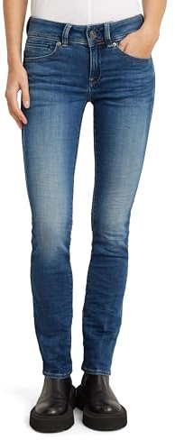 G-STAR Midge Saddle Straight Jeans Donna, Multicolore (Medium Indigo Aged D07145-8968-6028), 27W / 34L
