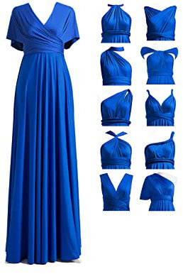 72styles Infinity Brautjungfernkleid, Multiway Zeremonie, lang, Maxi, Übergröße, Abendkleid, Hochzeitsgast, Königsblau, Einheitsgröße Große Größen