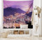 ABAKUHAUS Städtisch Wandteppich, Skyline von Busan Korea aus Weiches Mikrofaser Stoff Waschbar ohne Verblassen Digitaldruck, 150 x 110 cm, Violett Lila