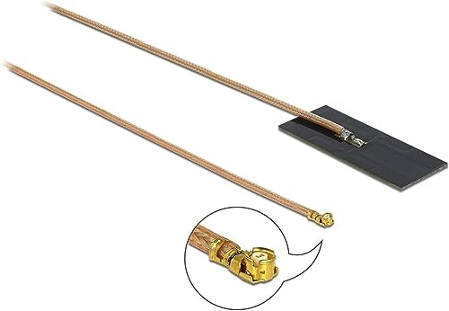 DELOCK WLAN 802.11 ac/ax/a/h/b/g/n Antenne MHF I Stecker 0,5-1,2dBi RG-178 1m PCB intern Klebemontage
