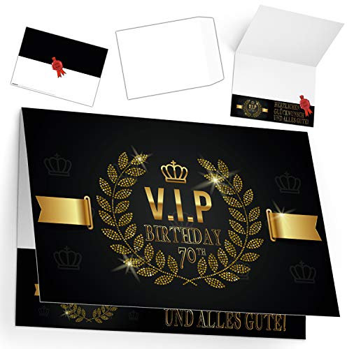 A4 XXL 70 Geburtstag Karte VIP 70th BIRTHDAY mit Umschlag - edle Geburtstagskarte Glückwunschkarte zum 70. Geburtstag für Frau Mann von BREITENWERK
