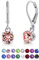 DTPSilver - Damen Klappbügel Ohrringe 925 Sterling Silber und mit Kristallen von Swarovski® Elements 6 mm Runde - Farbe : Licht Stieg
