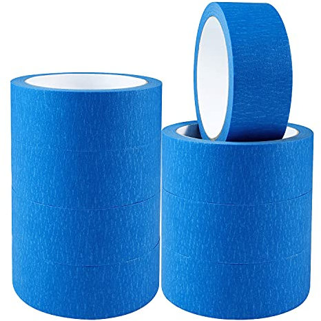NORTHERN BROTHERS Wide Masking Tape 36mm Indoor Painting and Decorating Blue Decorators Tape for Painting 8 Pack Painter Tape
