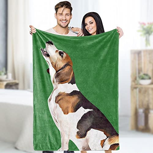 JINFU Personalisierte Geschenk,Fotodecke mit Eigenem Foto Personalisierte Hundedecke - Hunde Katzen Haustier Foto Decke Selbst Gestalten Bedrucken Lassen Kuscheldecke,Baby Hund (150x100cm,Grün)
