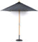 BrackenStyle Wooden Garden Parasol – Pully Operated and Machine Washable Garden Umbrella – 11 Colours - 15kg Black Concrete Base Included (Dark Grey)