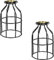Simple Deluxe 2-Pack Metal Lamp Guard, Adjustable Industrial Clamp for Vintage Lamp Shade, Pendant, Farmhouse Light Fixture, and Hanging Lamp, Black