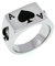 BlackAmazement 316L Edelstahl Ring Pik Ass Spielkarte Poker Zocker schwarz Silber Herren (68 (21.6))
