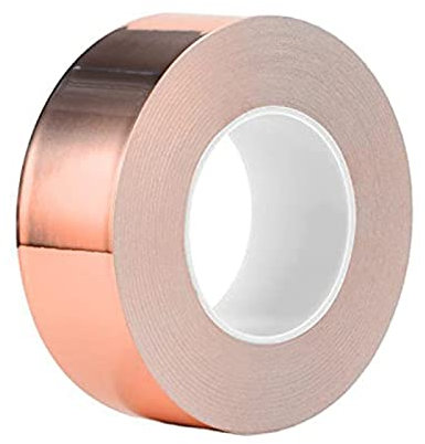 Einzelnes leitfähiges Kupferfolienband, einseitig mit Klebstoff, leitfähige Kupferfolie, Papierband, leitfähige Kupferfolie, 0,1 mm dick, 50 m lang,35 mm breit
