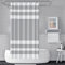 SDOTPMT Rayure Gris-Blanc Rideau de Douche Lignes Droites symétriquesRideau de Bain Étanche Abstrait Rideau pour décor de Salle de Bain 180x180cm avec Crochets