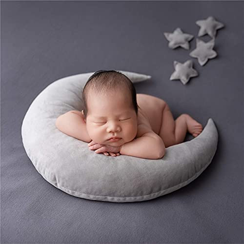 Felenny Baby Photography Props Newborn Infant Boy Girl Crescent Moon Posing Pillow and Stars