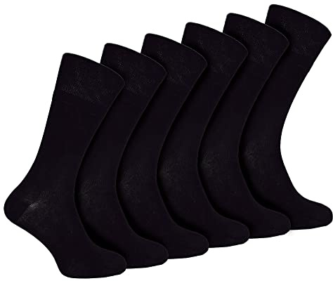 IOMI - 6 Pack Mens Diabetic Bamboo Socks | Extra Wide Seamless Loose Non Elastic Socks