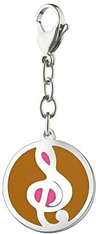 Stfery Keychain Yellow, Schlüsselanhänger Herren Auto Edelstahl Musik Note Schmuck Geschenk Personalisiert