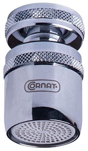 Cornat Strahlregler M22 x 1 IG – silber – Aus Messing | Wasserersparnis von bis zu 50 % – Mit Dichtung – Passend für handelsübliche Armaturen – Luftsprudler – Mischdüse