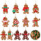 12 piezas de muñeco de pan de jengibre de Navidad, decoración de árbol de Navidad, muñeco de pan de jengibre con cuerda, para decoración de árbol de Navidad y bricolaje