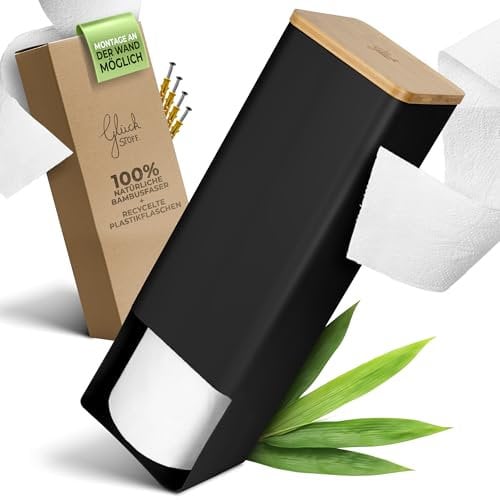 GLÜCKSTOFF® Toilettenpapier Aufbewahrung [WANDMONTAGE MÖGLICH] - Ersatzrollenhalter Toilettenpapier - Klopapier Aufbewahrung - Toilet Paper Storage - WC Papier Aufbewahrung - Klorollenaufbewahrung