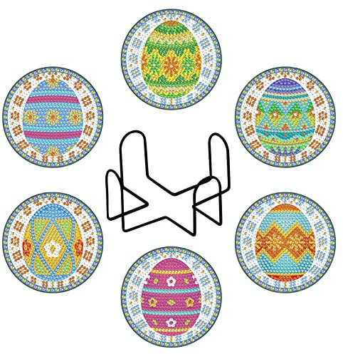 EXQULEG Juego de 6 posavasos decorativos para cristal, tazas, jarrones, velas, cocina, salón, decoración, 9,5 x 9,5 cm